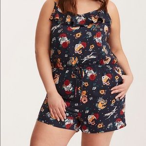 Torrid Blue Floral Star Wars Romper